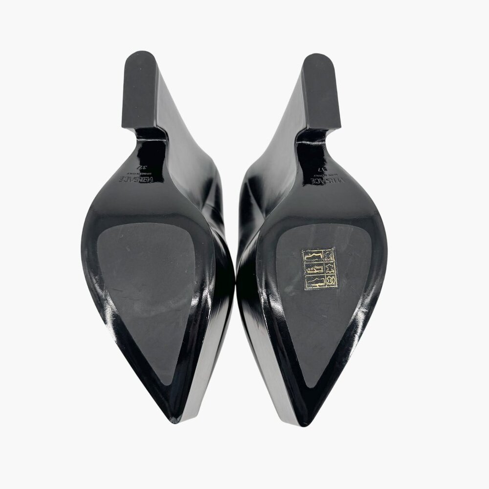 Versace Black Patent Platform Pumps - Picture 3 of 16